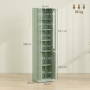 Mobile Bagno Alto 38x26x160 cm a 6 Ripiani con Ripiano Regolabile in Truciolato e MDF Verde Salvia      