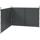Set 2 Pareti Laterali per Gazebo 3x3m e 3x6m 295x195 cm in Tessuto Oxford Grigio Scuro