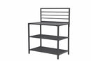 Modulo Componibile Ompagrill con Piano di Lavoro e Ripiani a Giorno 100x61,5x130 cm in Alluminio Verniciato Nero