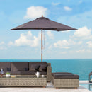 Ombrellone da Giardino 2x1,5 m Palo Ø38 mm in Legno e Poliestere Grigio Scuro