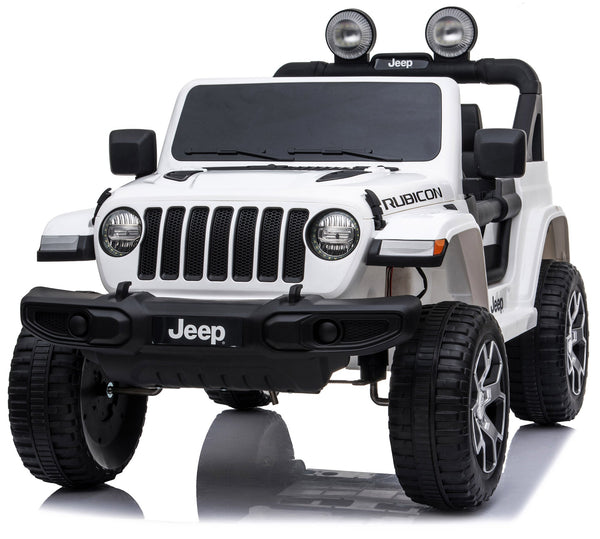 online Macchina Elettrica per Bambini 12V 2 Posti con Licenza Jeep Wrangler Rubicon Bianca