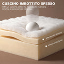 Poltrona Letto Singolo 2 in 1 Pieghevole Salvaspazio 94x63x89 cm con Cuscini in Tessuto Misto Crema      