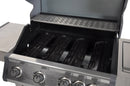 Barbecue a Gas GPL 4 Fuochi 133x57x112 cm in Acciaio Silver