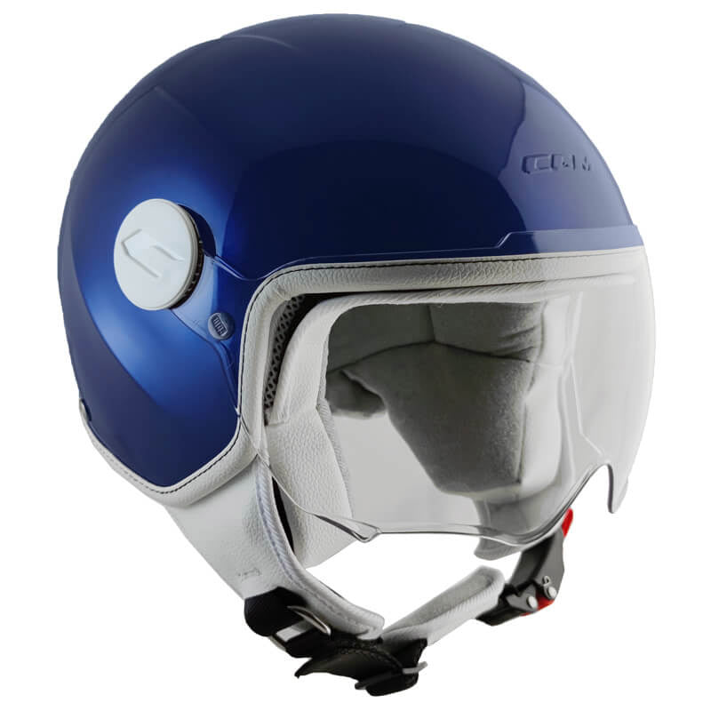 Casco Demi-Jet per Bambini Visiera Sagomata CGM Magic Smile 205S Blu Metallizzato Varie Misure
