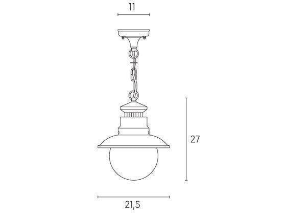 Lampada a Sospensione da Esterno E27 in Metallo Sovil Bianco e Argento