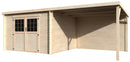 Casetta Box da Giardino per Attrezzi 6,10x3m Senza Pavimento con Tettoia in Legno Abete 28mm Eden