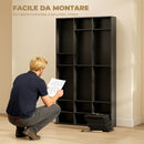 Mobile Porta CD a 9 Ripiani 100x24x175 cm con 21 Ripiani per 835 CD o 500 DVD in Truciolato Nero      