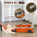 Tiragraffi per Gatti a forma di Auto 50x30x12,5 cm in Cartone Ondulato con Erba Gatta Rosso 
