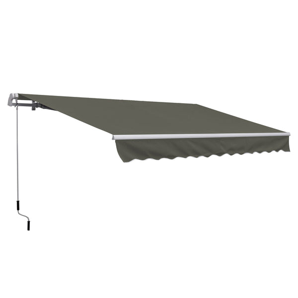 online Tenda da Sole per Esterno Avvolgibile a Bracci 350x250 cm con Apertura a Manovella Grigio