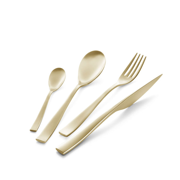 sconto Servizio Set di Posate 24 Pezzi in Acciaio 18/10 Sabbiato PVD Eme Etoile Sabbiato Champagne