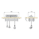 Multipresa da Scrivania da Incasso a Scomparsa 26,5x12 cm in Acciaio Emuca Grigio Metallizzato