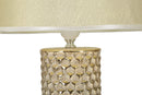 Lampada da Tavolo Glam Gold 30x47,5x30 cm in Ceramica Bianco/Oro