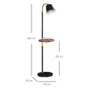 Lampada da Terra 43x29x160 cm E27 con Ripiano Nero e Oro