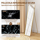 Specchio a Figura Intera Autoportante 40x6x160 cm con Telaio in Metallo Oro   