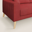 Divano 2 Posti 166x95x91 cm in Tessuto Rosso