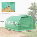 Telo per Serra 4x3x2 m con 8 Finestre Porta Avvolgibile e Bordi Interrati in PE Verde