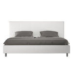 Letto Matrimoniale Imbottito in Similpelle Mika Bianco Varie Misure