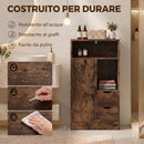 Mobile Bagno Slim 50x25x100 cm con Cassetti e Scomparti Aperti in Truciolato Marrone Rustico      
