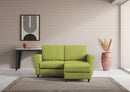 Divano 2 Posti con Pouf 152x155x85 cm Yasel in Tessuto Verde