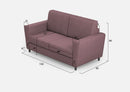 Divano 2 Posti 152x85x85 cm Yasel in Tessuto Prugna