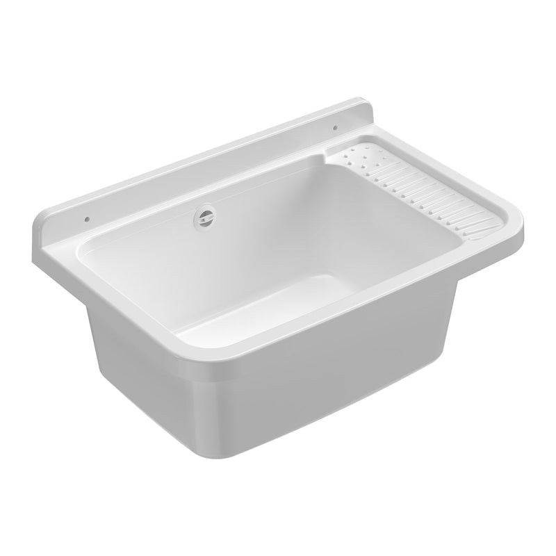 Lavatoio 60x40x25 cm Pilozzo a Parete in Resina Bianco    