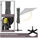 Ombrellone da Giardino Decentrato 245x245x248 cm in Alluminio Grigio