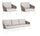 Set Salotto da Giardino Divano 2 Poltrone con Cuscini Maribela Bianco