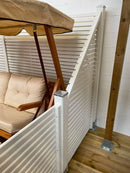 Pannello Destro Frangivista da Giardino 90x170/87H cm Delux in Legno Laccato Bianco