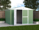 Casetta Box da Giardino in Lamiera di Acciaio Porta Utensili 327x269x217 cm Enaudi Verde