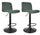 Set 2 Sgabelli Bar 41x46x86/107 cm in Poliestere Rafael Nero-Verde Scuro