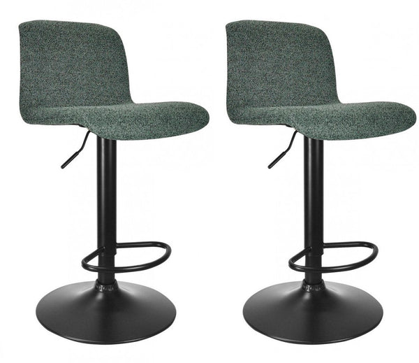Set 2 Sgabelli Bar 41x46x86/107 cm in Poliestere Rafael Nero-Verde Scuro sconto