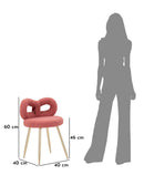Sedia Mini Ilary Rosa Ø40x67 cm in MDF e Spugna e Ferro e Poliestere Rosa e Oro      