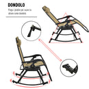 Sedia Sdraio a Dondolo Reclinabile Pieghevole in Acciaio e Tessuto Beige