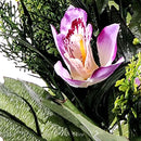 Set 4 Bouquet Artificiali Frontale di Orchidee Altezza 51 cm Viola