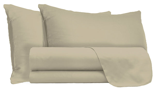 online Set Lenzuola Matrimoniale Sopra Sotto e Federe Tinta Unita Tortora