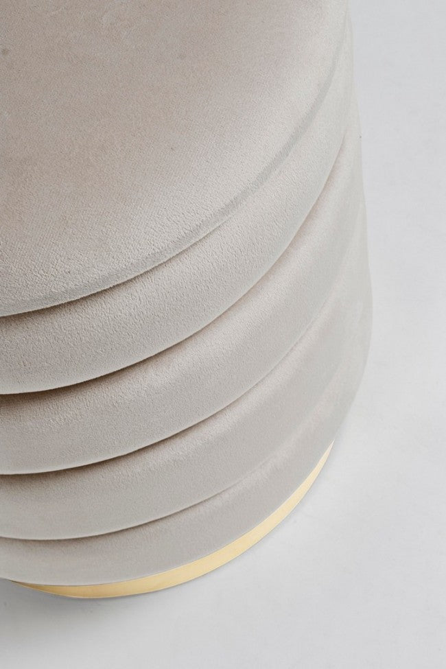 Set 2 Pouf Contenitore Darina Beige in Legno