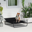 Lettino Brandina per Cani Medi e Grandi 106x81x33 cm Rialzato con Poggiatesta da Esterno in Tessuto a Rete Nero      