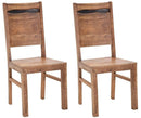 Set 2 Sedie 45x45x100 cm in Legno di Acacia Yellowstone Marrone e Nero