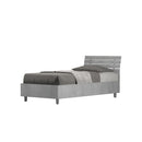Letto Singolo Ankel Testata Doghe Inclinata  Cemento Varie Misure