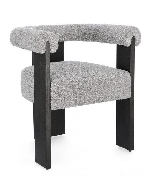 online Sedia 70x60x71 cm Agape in Bouclè Nero/Grigio