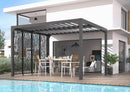 Pergola da Giardino 3,6x3 m in Alluminio con 4 Pannelli Moucharabieh Grigio Antracite