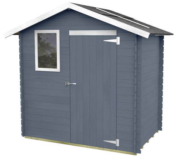 Casetta Box da Giardino per Attrezzi 198x130 cm con Porta Singola Cieca in Legno Grigio sconto