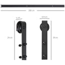 Binario per Porte Scorrevoli con Kit di Accessori Nero 200x4x0.6 cm 