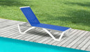 Lettino Prendisole da Giardino in Alluminio e Textilene Taddei Positano Azzurro