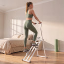 Stepper Vertical Climber 90x50x133 cm con Manubri Regolabile a 3 Livelli e Display LCD in Acciaio Bianco      