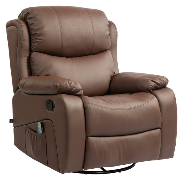 acquista Poltrona Relax Massaggiante 97x92X104 cm Reclinabile e Riscaldante con 8 Punti Massaggianti Marrone