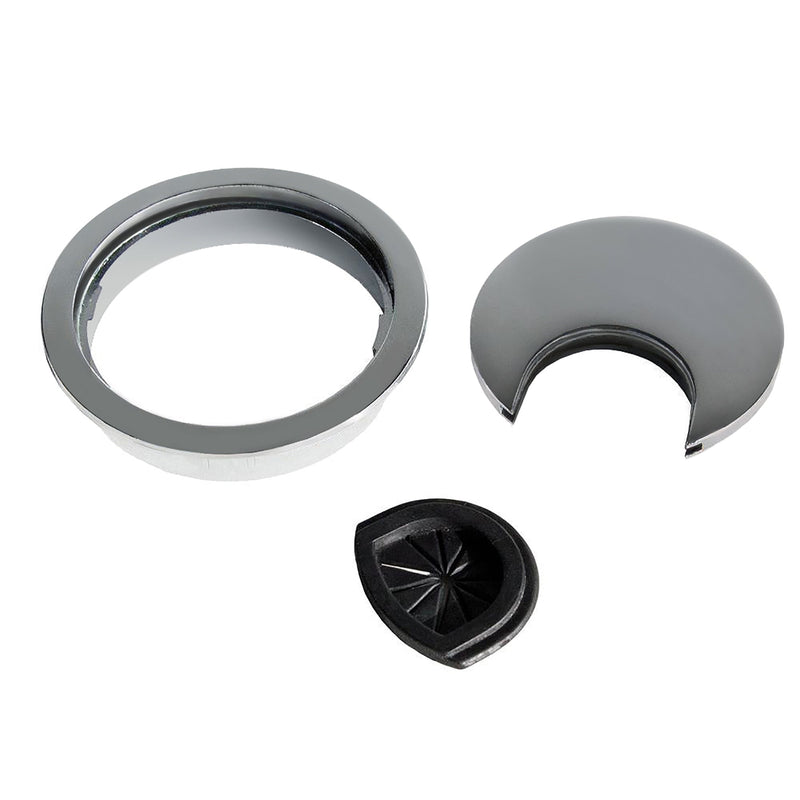 Passacavi Circolare 80 mm a Incasso Zama Cromo Opaco 7 Pezzi Emuca