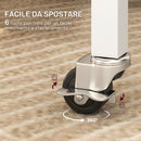 Tavolo Pieghevole Industriale 120x80x73 cm a 2 Ribalte con Rotelle in Truciolato e Acciaio Rovere      
