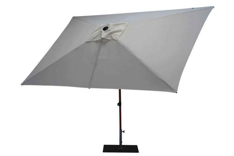 Ombrellone da Giardino 3x2 m Palo Ø38 mm in Alluminio Effetto Legno Tessuto Poliestere Trend Wood Bianco