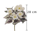 Set 6 Begonia Fiorita Artificiali Composta da 5 Fiori Altezza 28 cm 